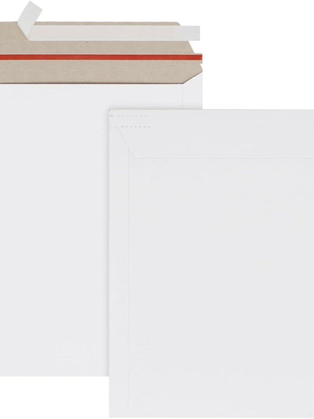100 Pack 7x9 inch Rigid Mailer Self Seal Photo Document Mailers, Stay Flat White